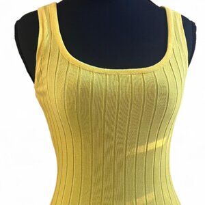 Windsor Bright Yellow Ribbed Bodycon Maxi Dress Size S